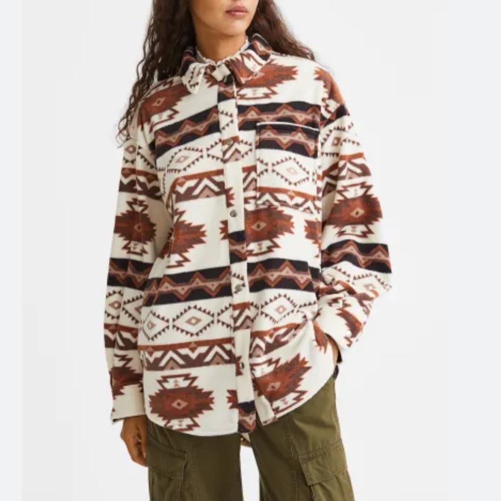 Aztec fleece over shirt XL